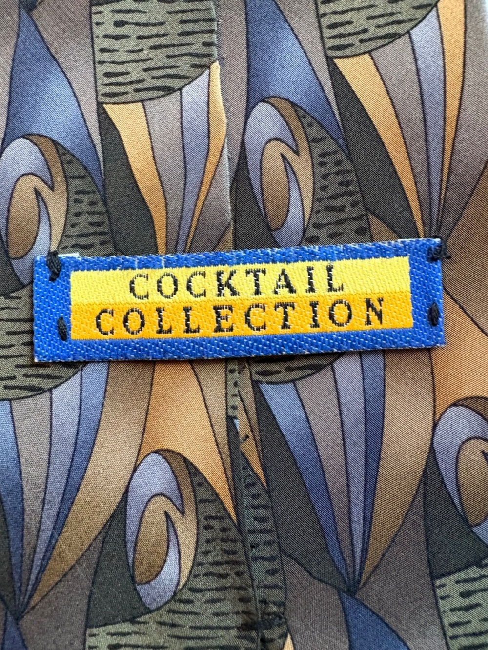 Vintage Cocktail Collection "Beer" Under Microscope Silk Tie 3.75"